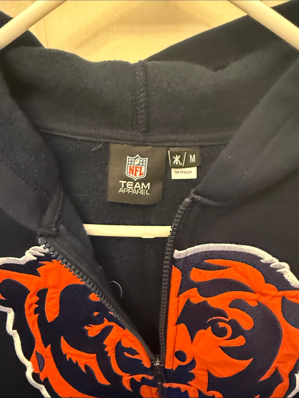 Chicago Bears Navy and Orange men’s One-Piece Hoodie - Picture 3 of 5